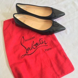 Christian Louboutin Black Pointed Ballet Flats